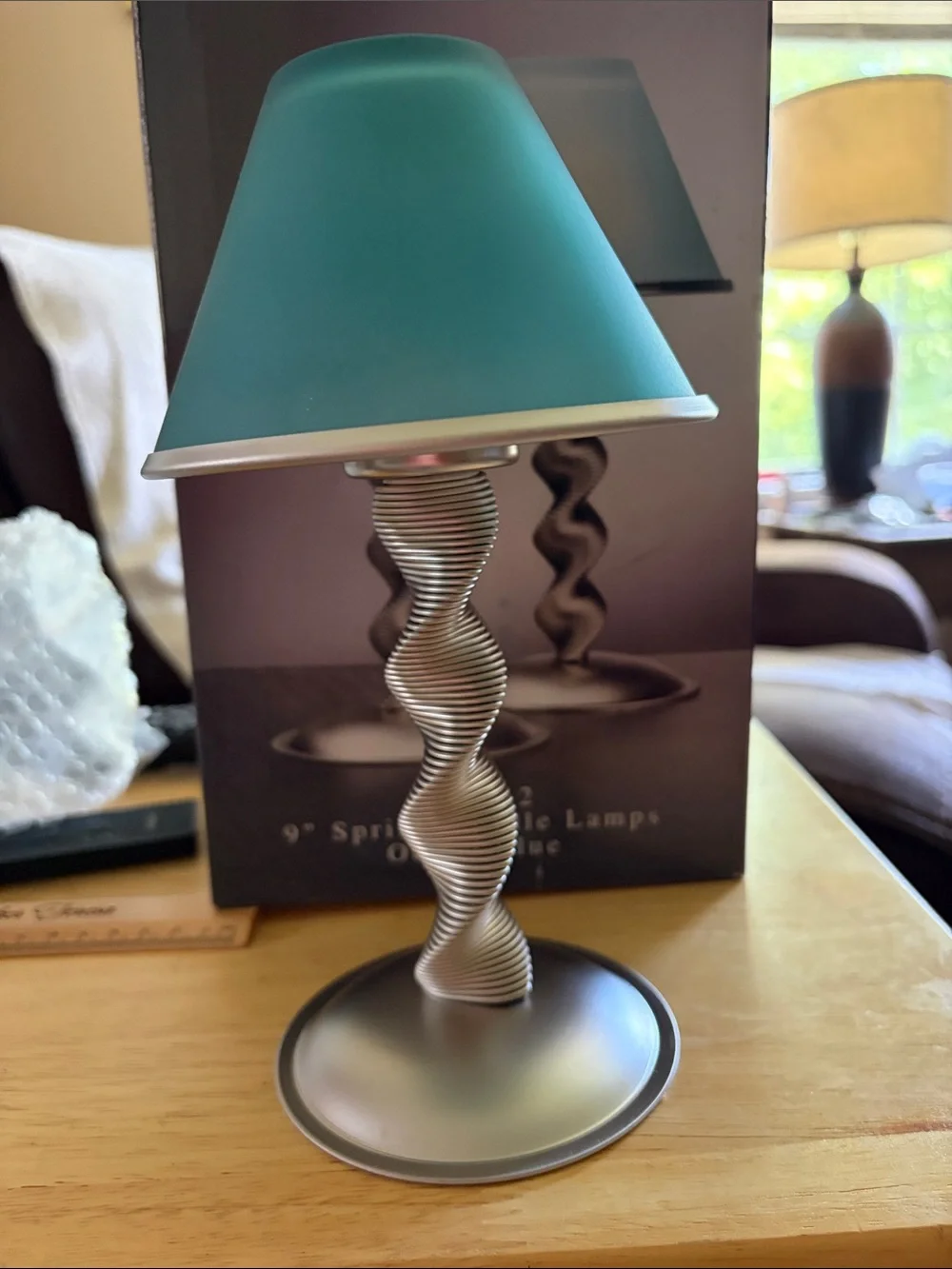Oneida Ocean Blue Pair of Spiral-Base (tea light) Candle Lamp